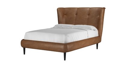 Audrey Double Bed in Tan Vintage Leather - sofa.com