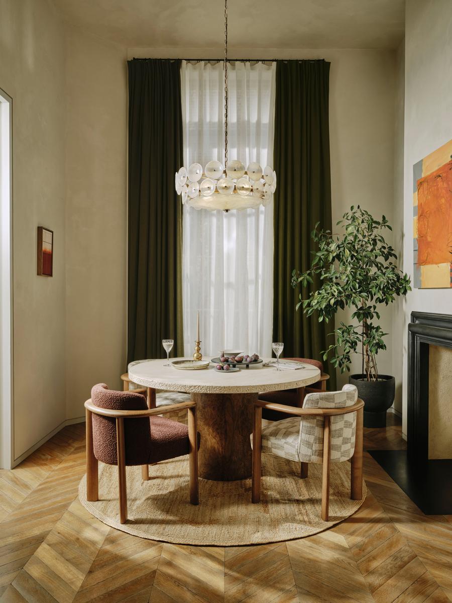 Ramsey Dining Table, Round, Travertine