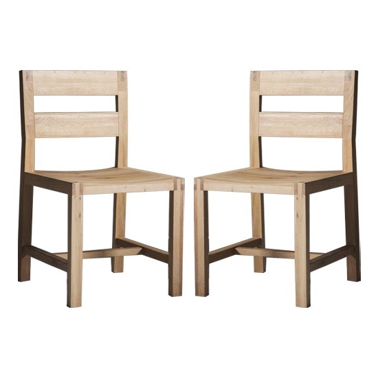 Kielder Oak Dining Chairs In Pair