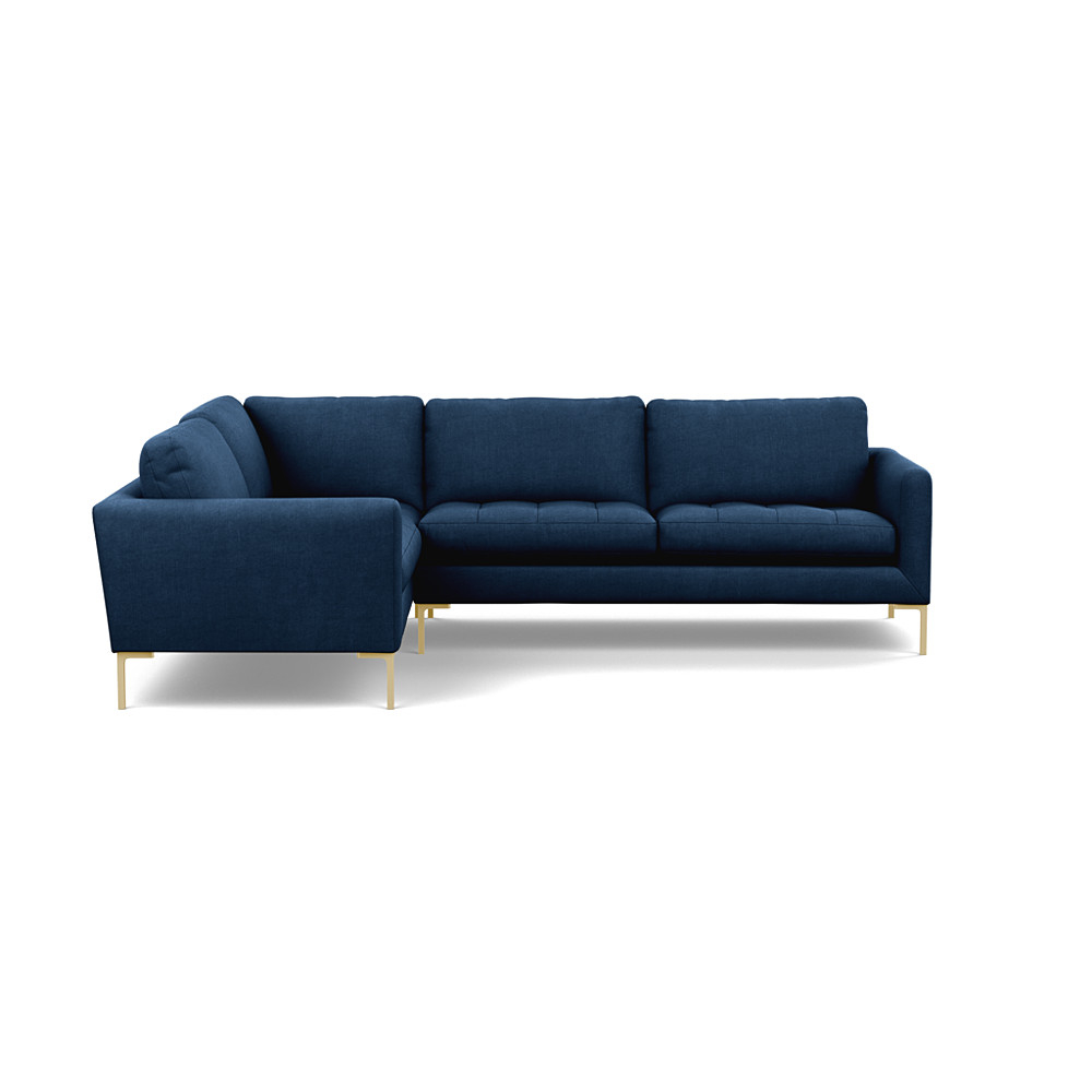Heal's Eton Left Hand Facing Corner Sofa Capelo Linen-Cotton Inkspot Brass