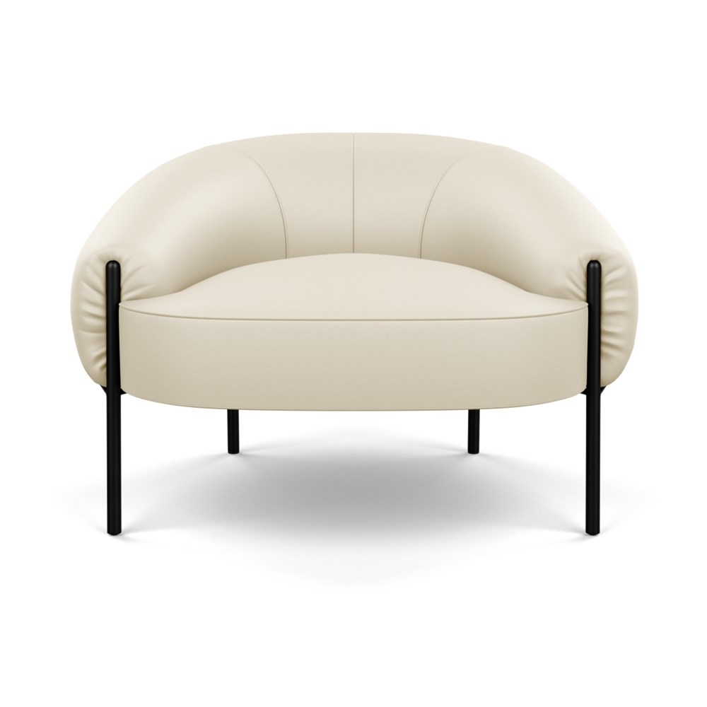 Heal's Isola Armchair Leather Grain Storm 006 Black Feet