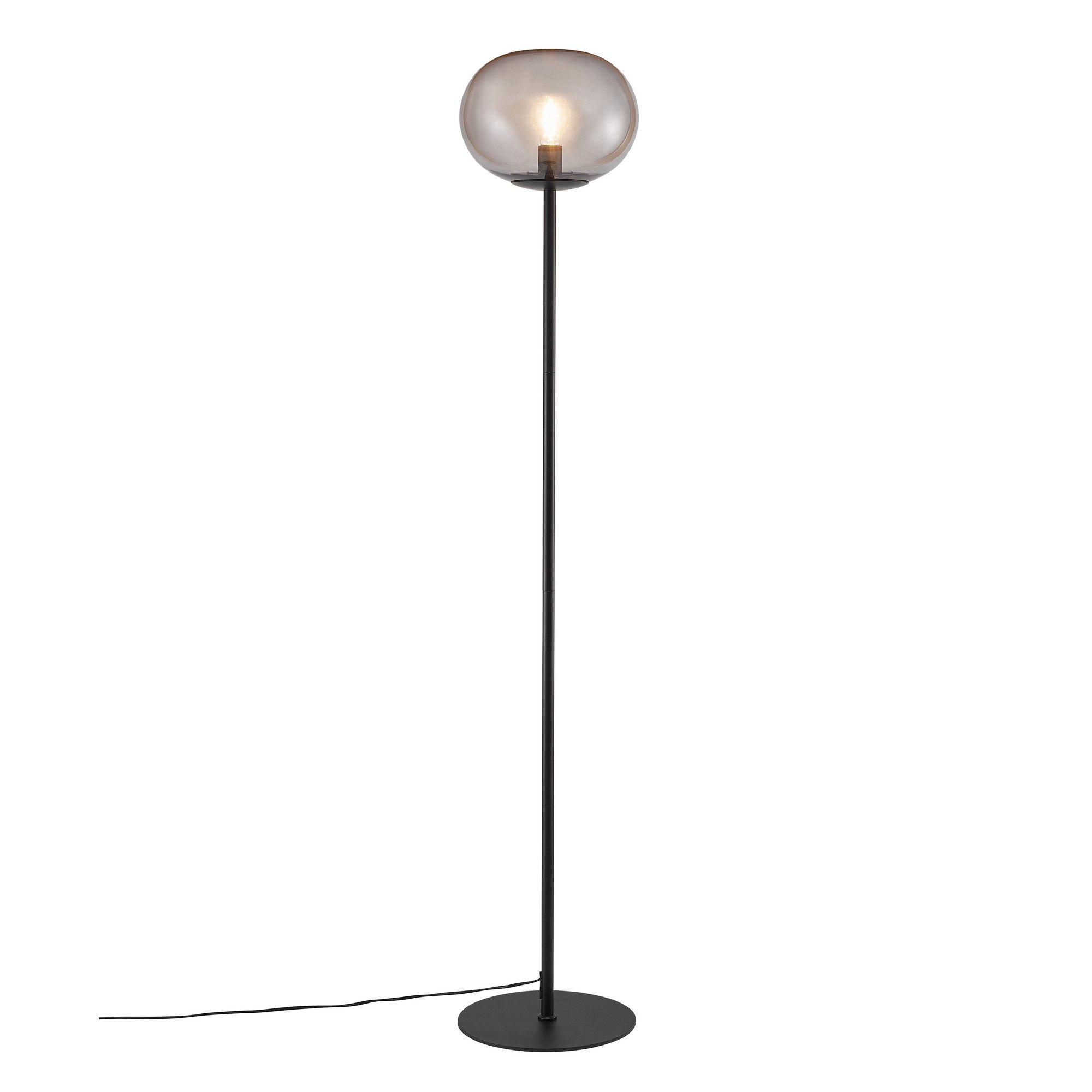 Nordlux Modern Indoor Floor Lamp Black Glass E27 Hand Blown - Mains Powered, IP20