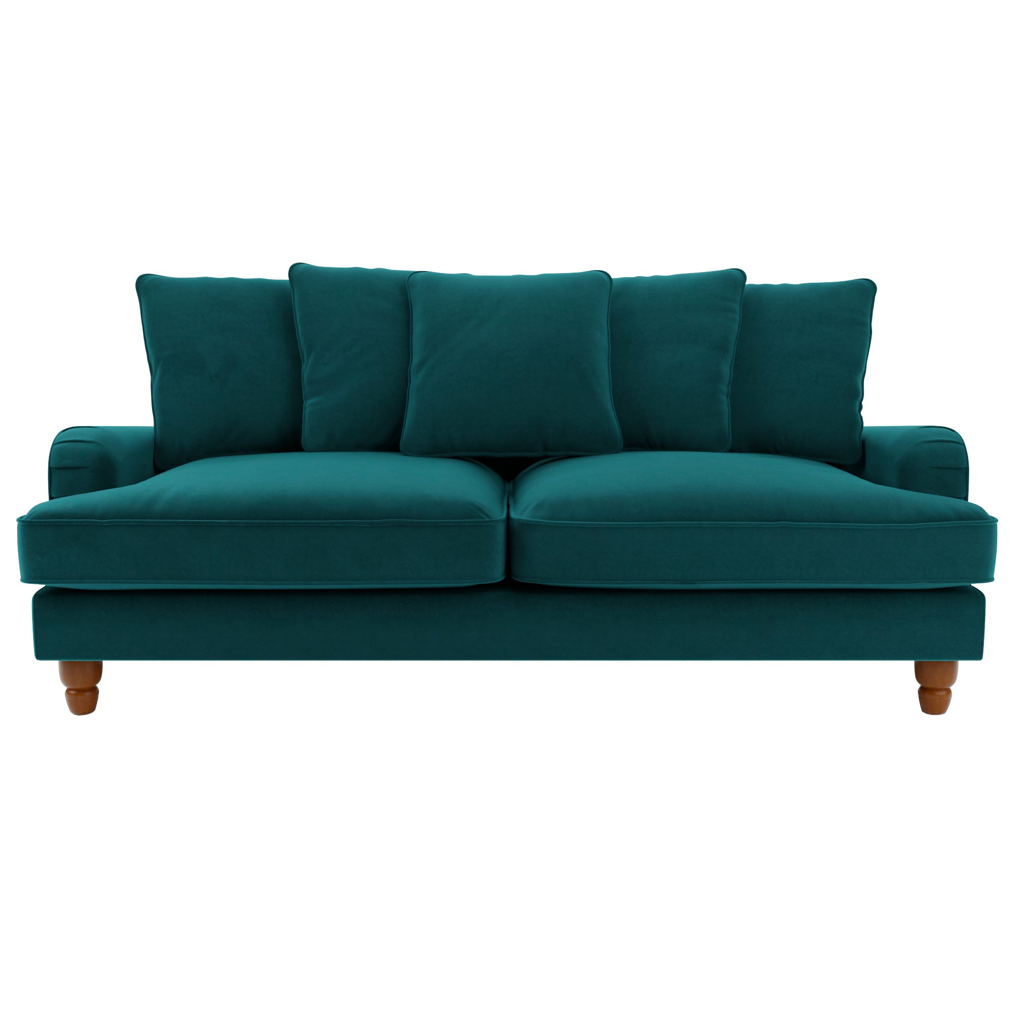Beatrice Velvet Scatter Back 3 Seater Sofa Green