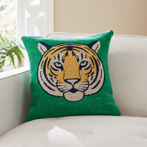Woven Chenille Tiger Cushion
