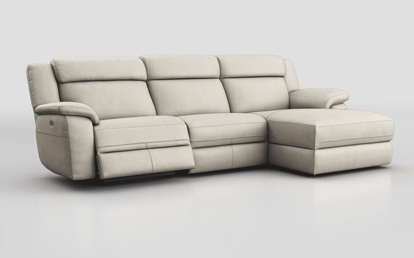 White Sarsina 3 Seater Sofa Left Hand Facing Power & Right Hand Facing Lounger
