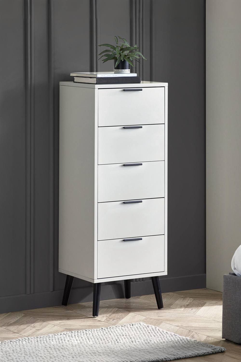 Julian Bowen Alba 5 Drawer Chest in Grey