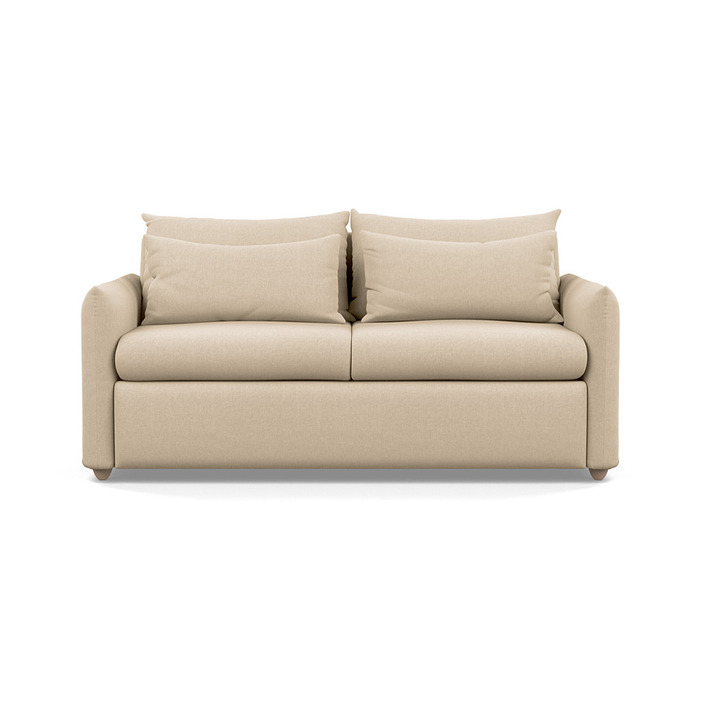 Heal's Pillow 3 Seater Sofa Bed Brushed Cotton Oat Natural Feet