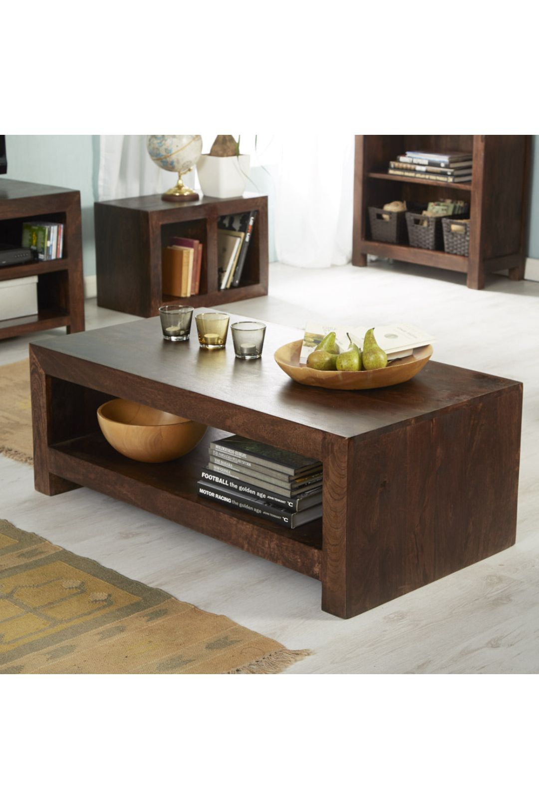 IH Design Duvid Mango Contemporary Coffee Table Large in Brown