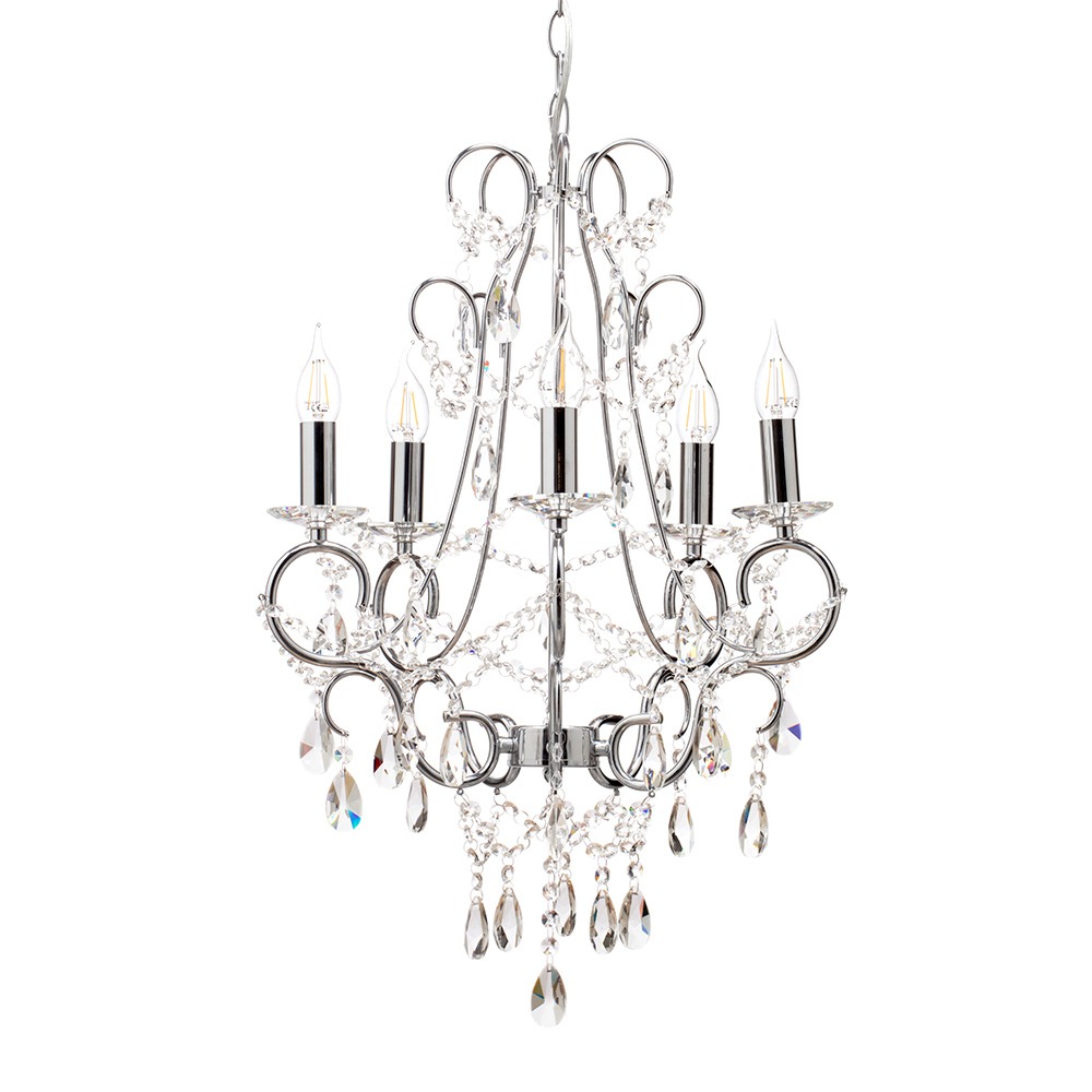 Viola Chandelier, Chrome