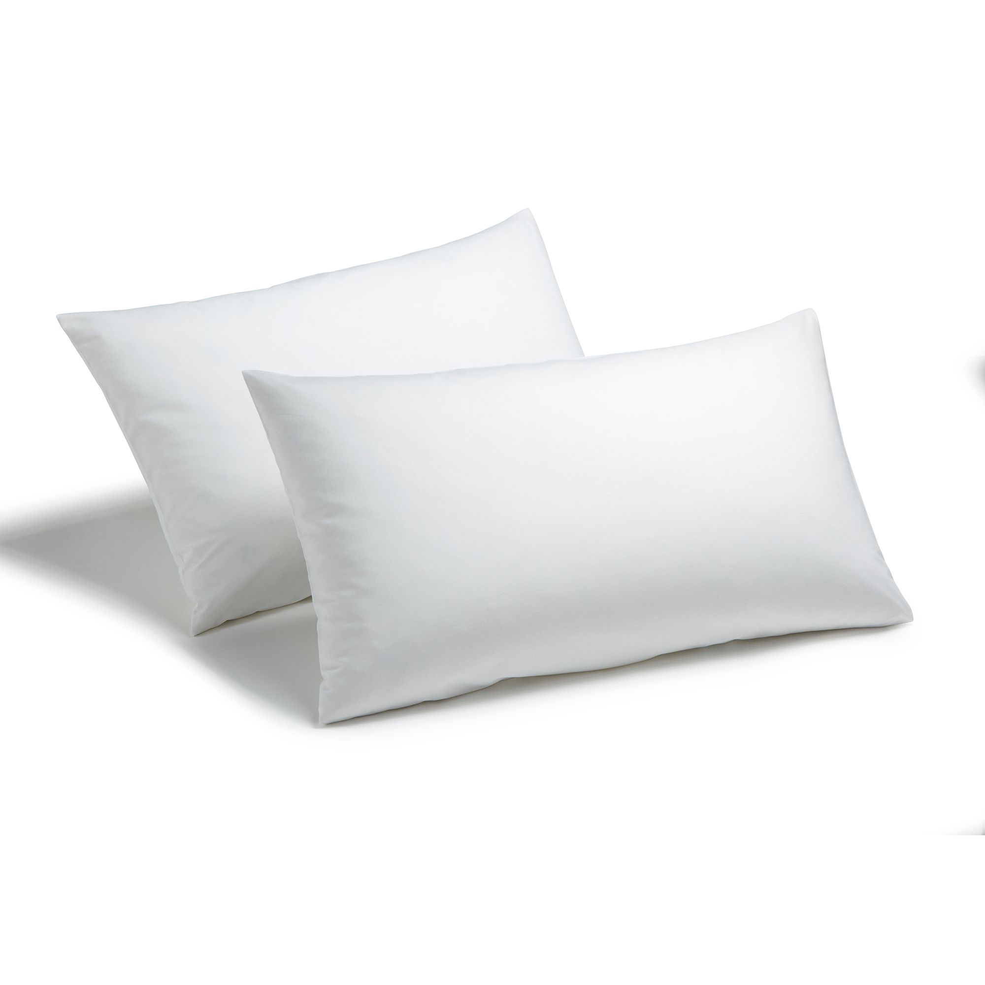 HomeSpace Direct Hollowfibre Pillow Pair with Polycotton Cover Thick Bounce Back Pillows in White