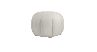 Harper Round Footstool in Clay House Herringbone Weave - sofa.com