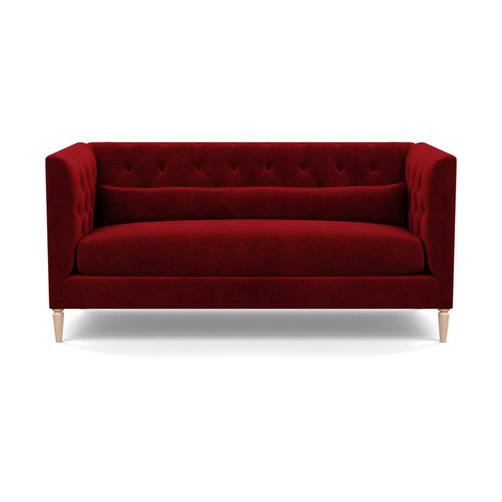 Heal's Balmoral 3 Seater Sofa Smart Luxe Velvet Mulberry Natural Feet