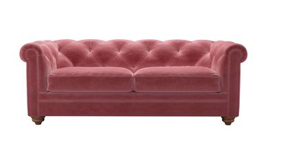 Patrick 2.5 Seat Sofabed in Dusty Rose Cotton Matt Velvet - sofa.com