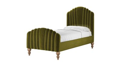 Bella Single Bed in Olive Cotton Matt Velvet - sofa.com