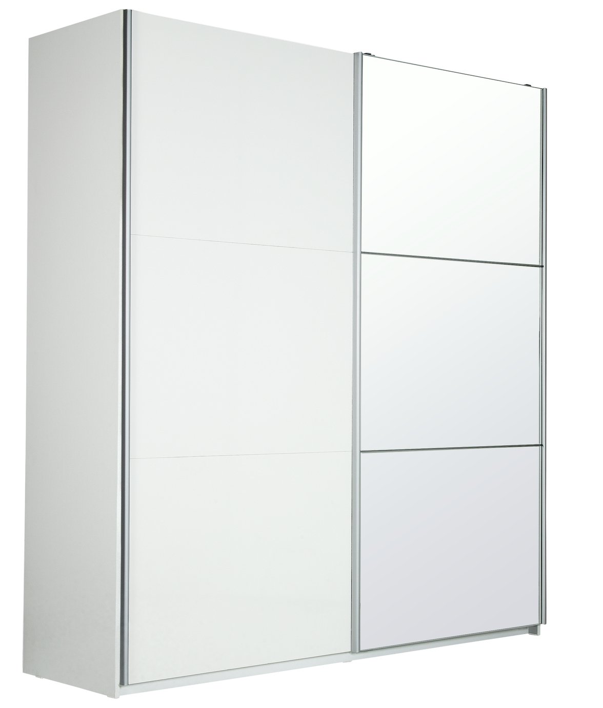 Habitat Holsted Lrg White Gloss &Mirror Sliding Wardrobe