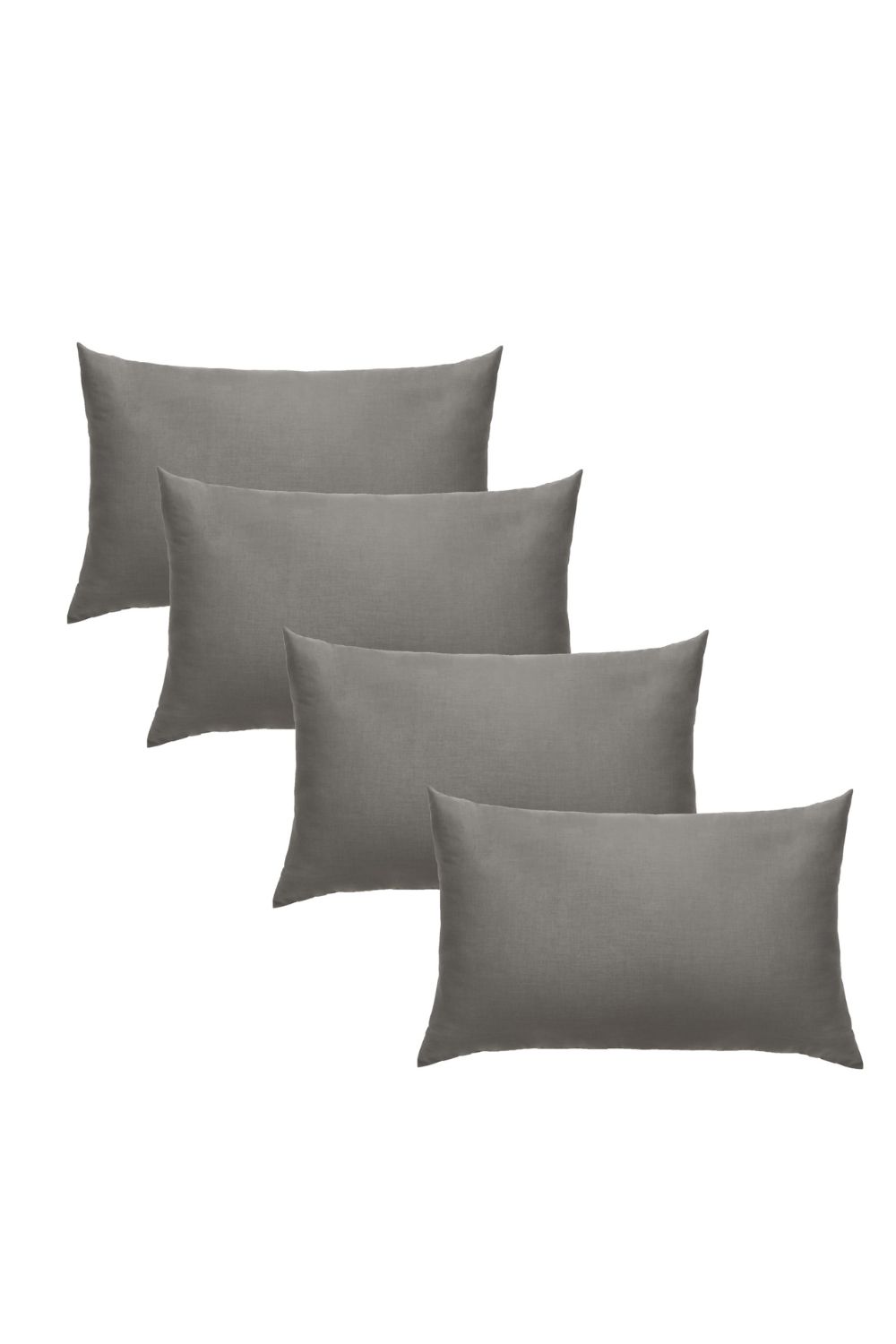 OHS 4 x Soft Polycotton Housewife Pillowcase Set in Charcoal