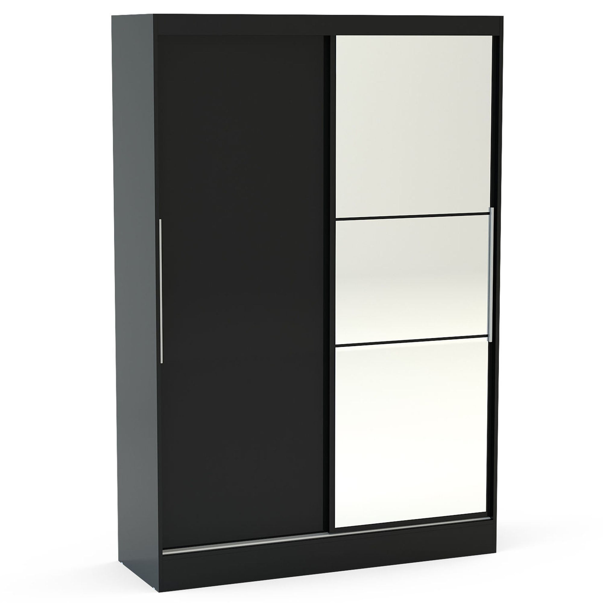 Lynx 2 Door Sliding Mirrored Wardrobe Black