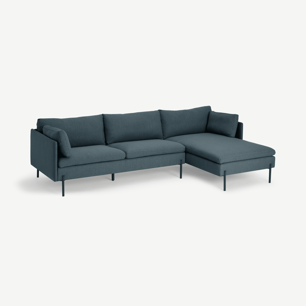 Zarina Right Hand Facing Chaise End Corner Sofa, Mina Earl Blue