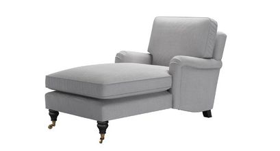 Bluebell Chaise Armchair in Cobble Brushed Linen Cotton - sofa.com