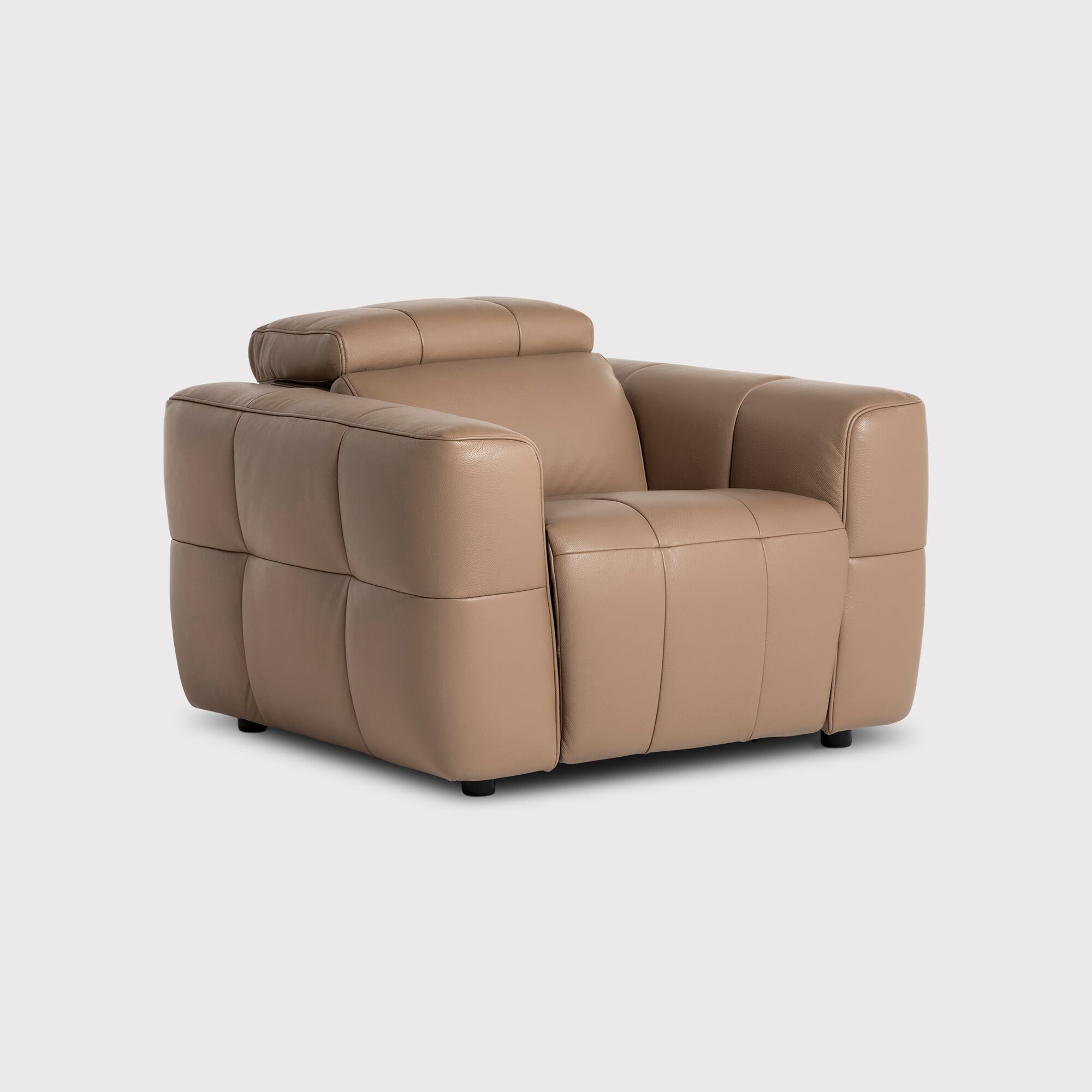 Rochester Armchair Power Recliner with Head Tilt, Neutral Leather | Barker & Stonehouse