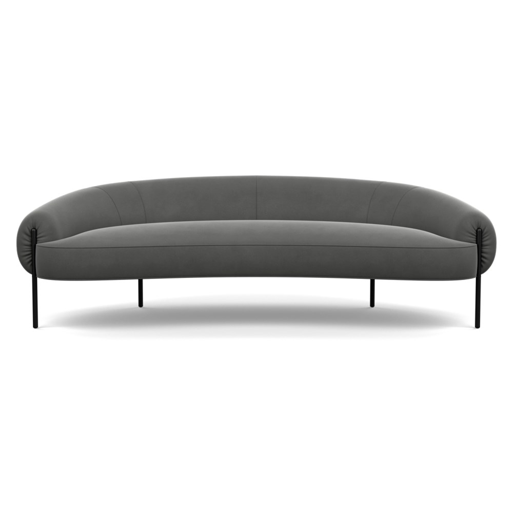 Heal's Isola 3 Seater Sofa Nobilis Velvet Dolphin Black Feet