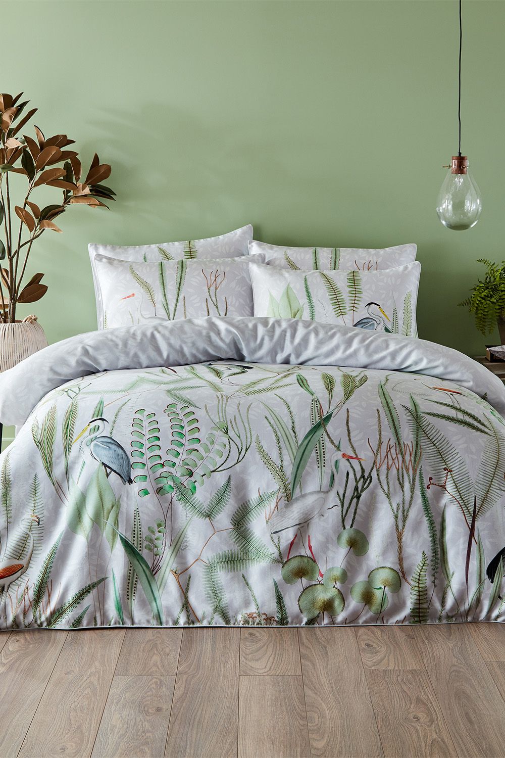 Paoletti Aaliyah Botanical 100% Cotton Duvet Cover Set