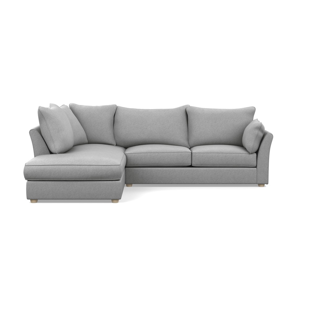 Heal's Tailor Left Hand Facing Corner Sofa Cotton Pewter Natural Feet