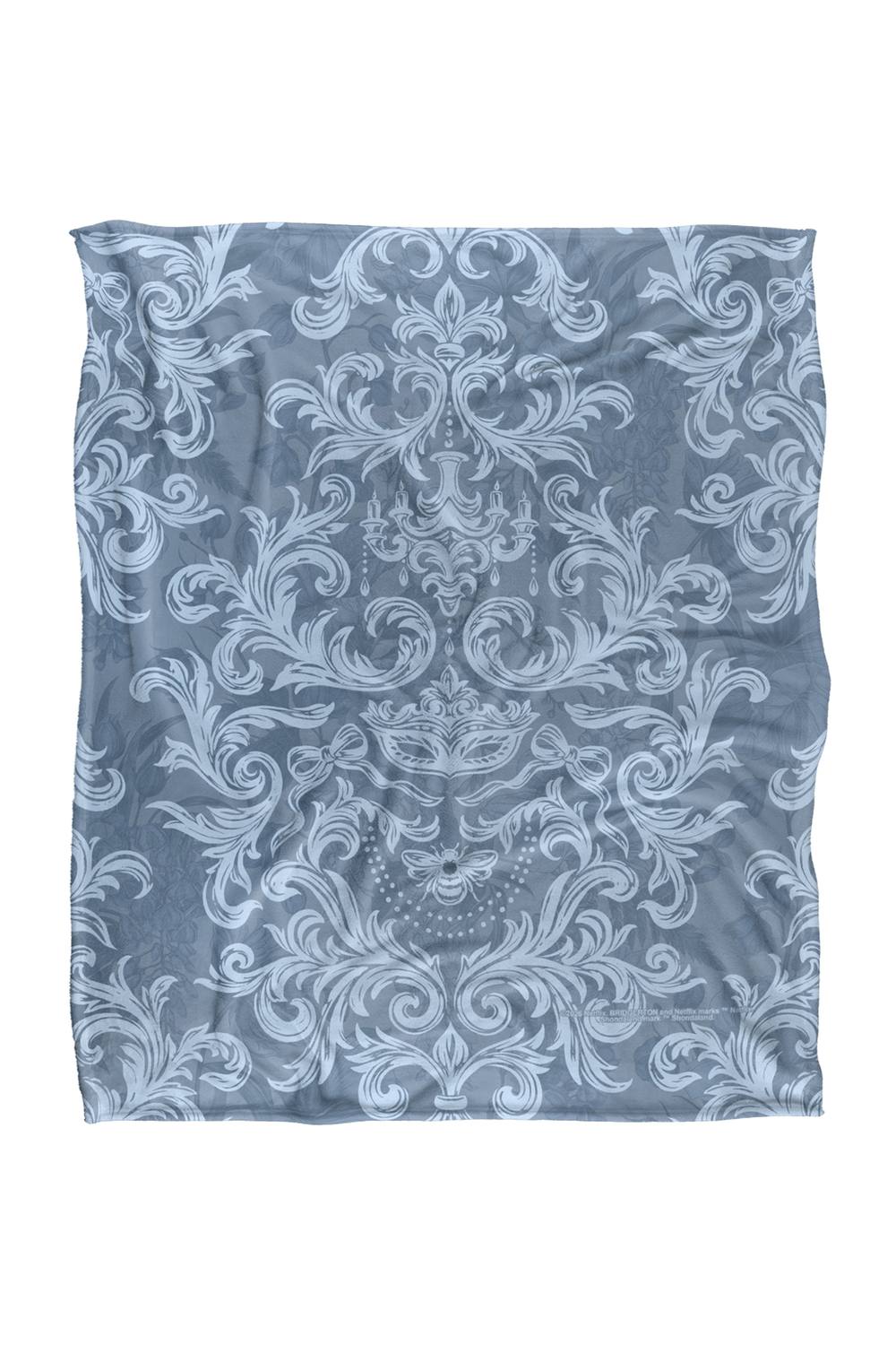 Netflix Bridgerton Bee Mask Damask Pattern Soft Throw Blanket 152 X 127 Cm