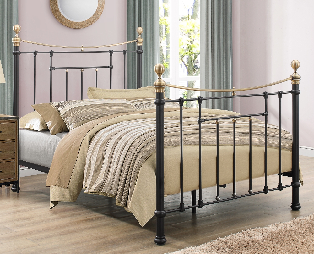 Bronte Black Metal Bed Frame - 4ft6 Double