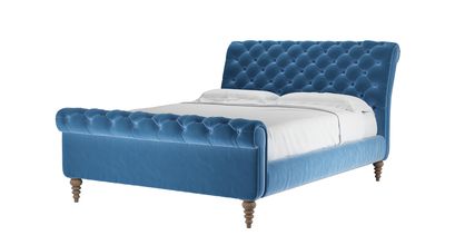 Knightsbridge King Bed in Bahama Cotton Matt Velvet - sofa.com