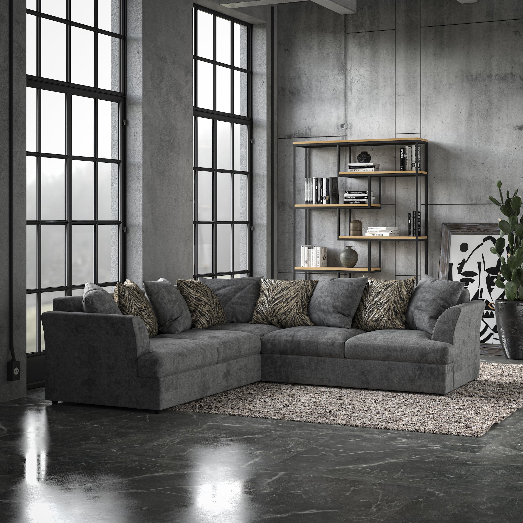 Mellors Chenille Corner Sofa Grey