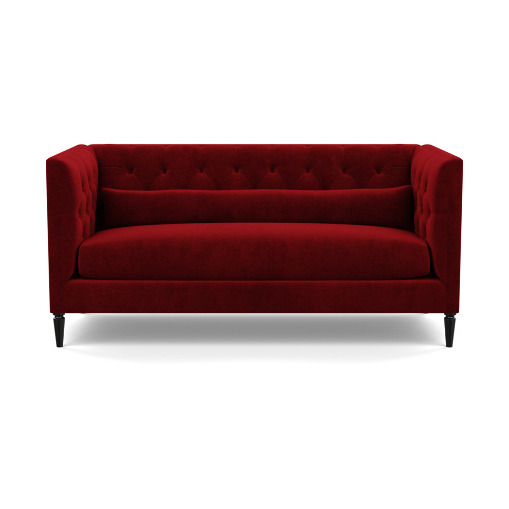 Heal's Balmoral 3 Seater Sofa Smart Luxe Velvet Mulberry Black Feet