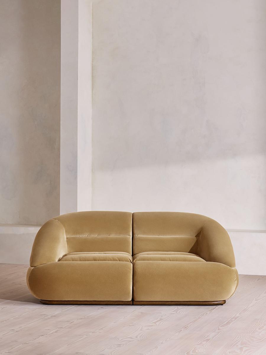 Edison Modular Sofa, Three Seater, Velvet, Camel