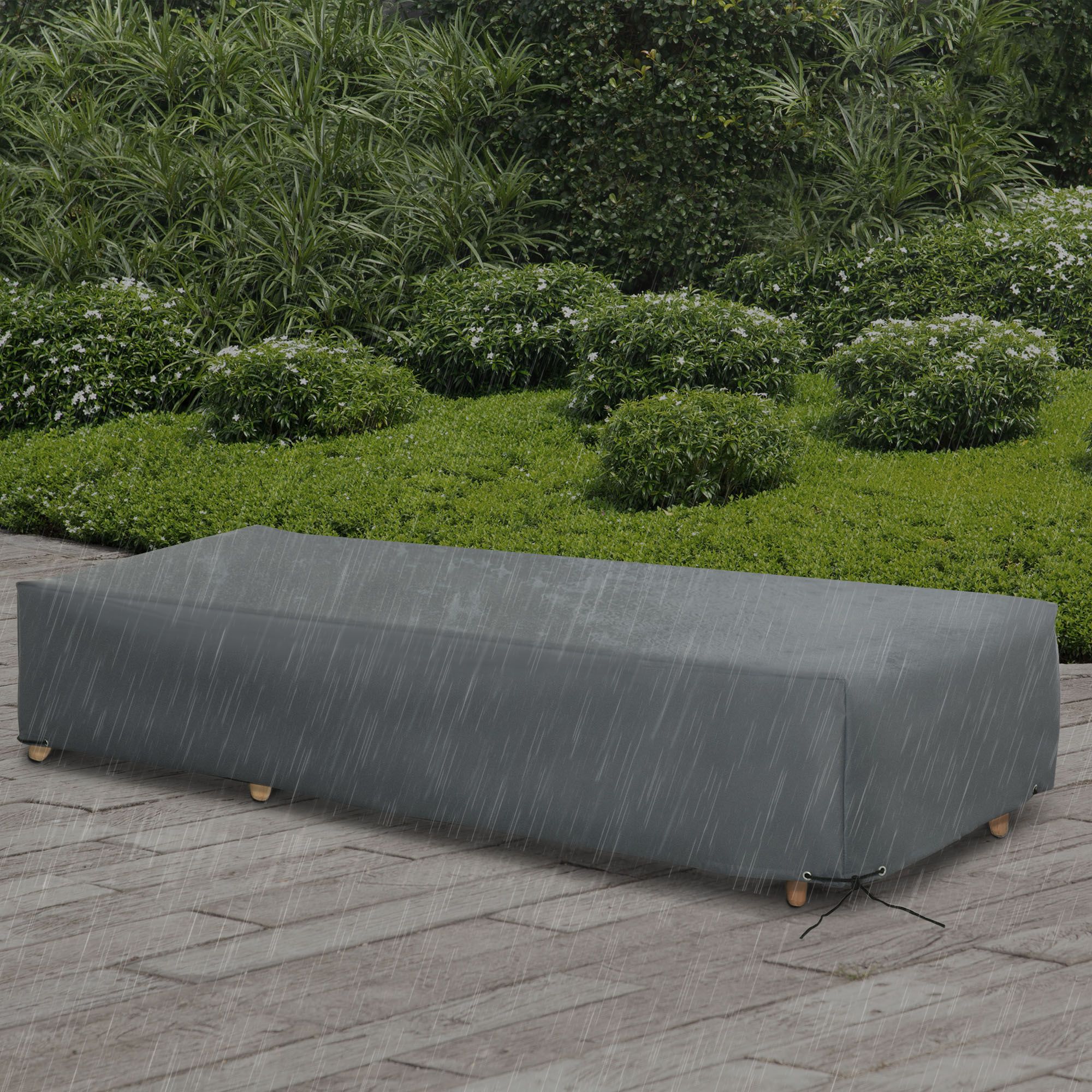 OUTSUNNY Rectangular Furniture Cover for Rattan Lounge UV Protection in Grey