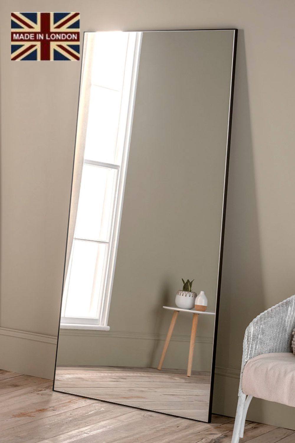 Yearn Mirrors Large Full Length Minimal Mirror Black 180x110cm