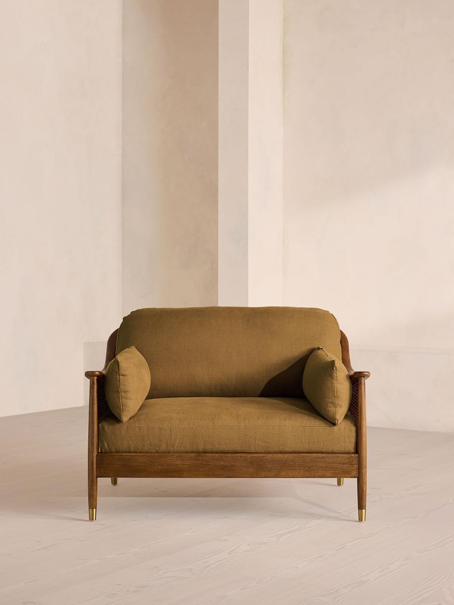 Atlanta Loveseat, Linen, Ochre