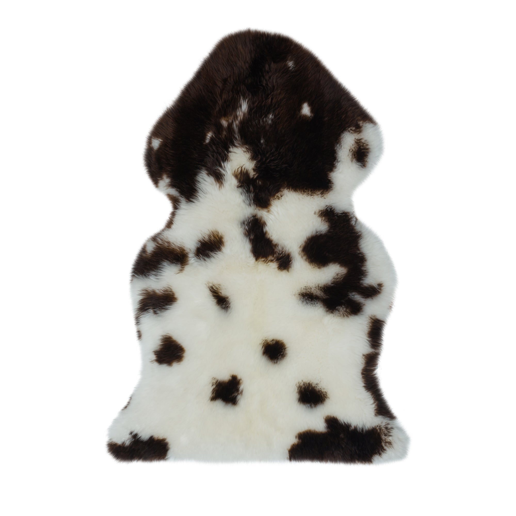 Single Pelt Patterned Sheepskin Rug Brown, White and Black