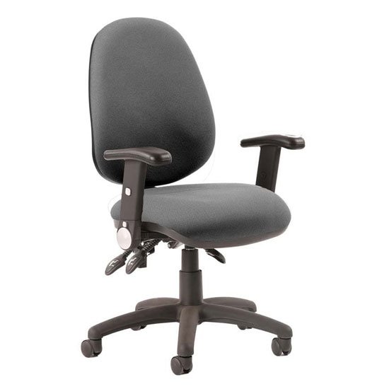 Luna III Office Chair In Charcoal With Folding Arms