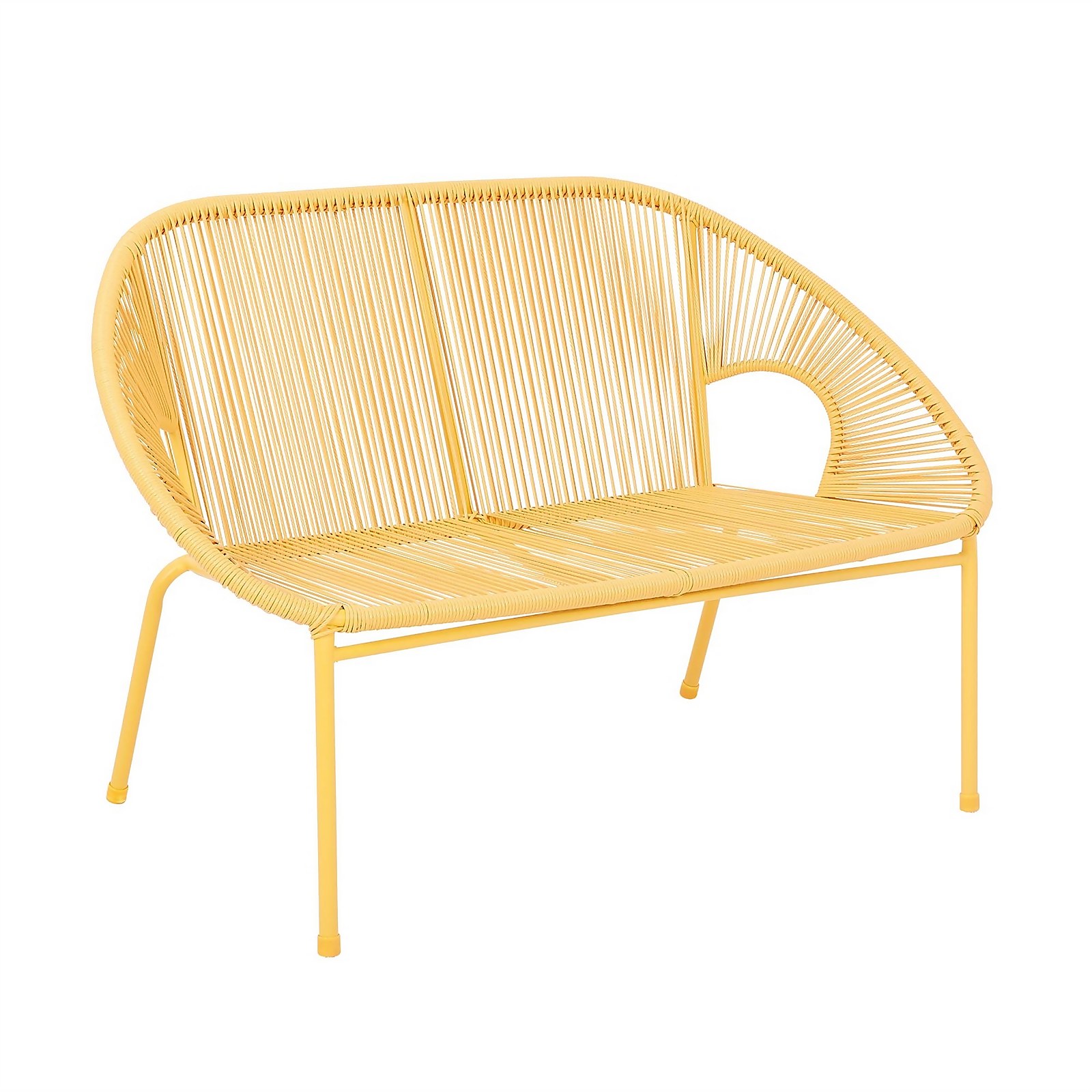 Homebase Acapulco 2 Seater Garden Bench - Yellow