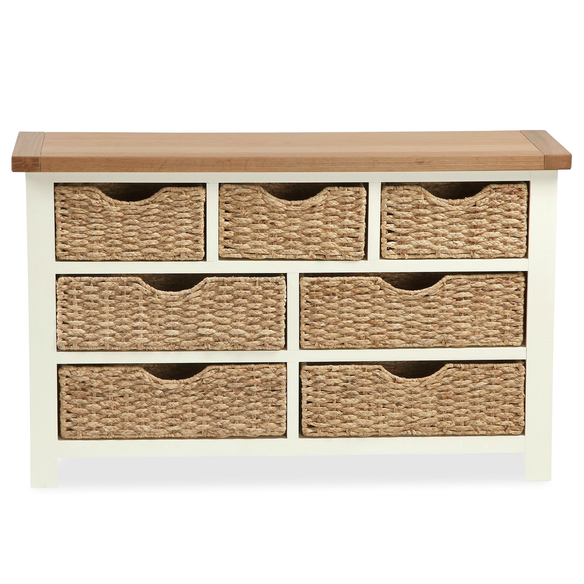 Wilby Cream 7 Drawer Chest with Baskets Cream