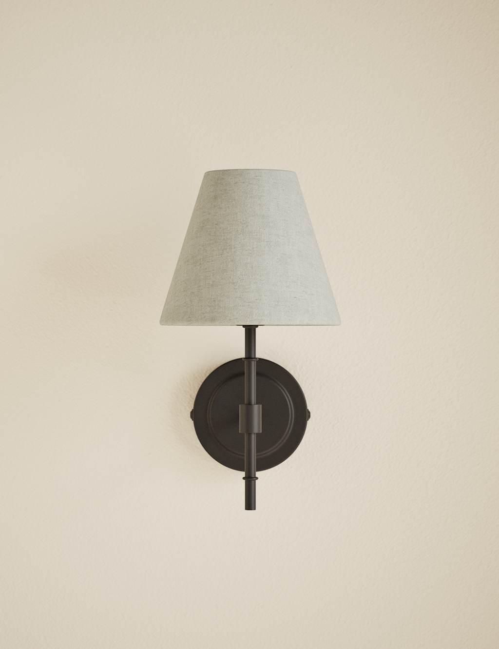 M&S Metal Ribbed Stem Wall Light Black