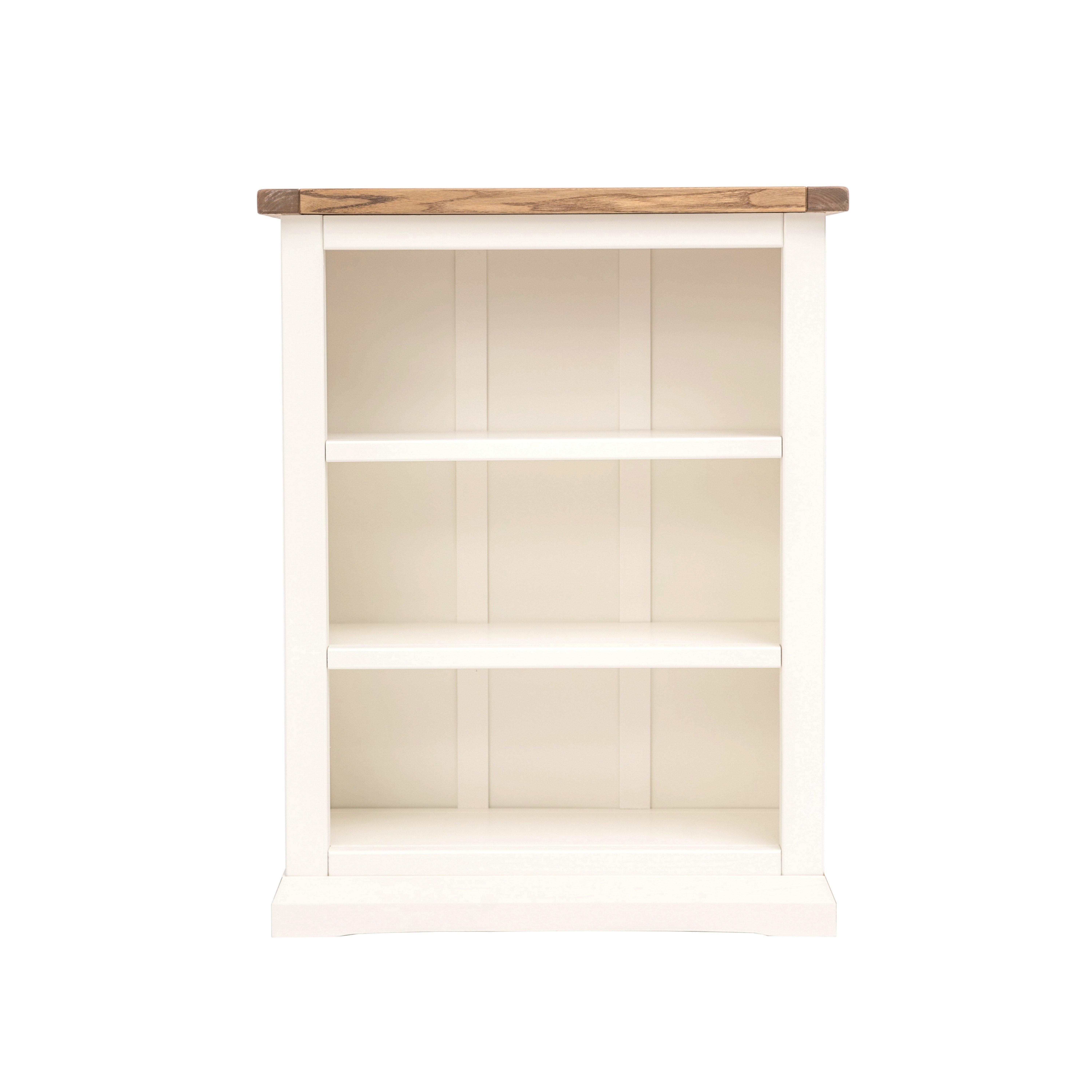Cabinet Bits Bookcase with Plinth 90x70x25cm in Off-White