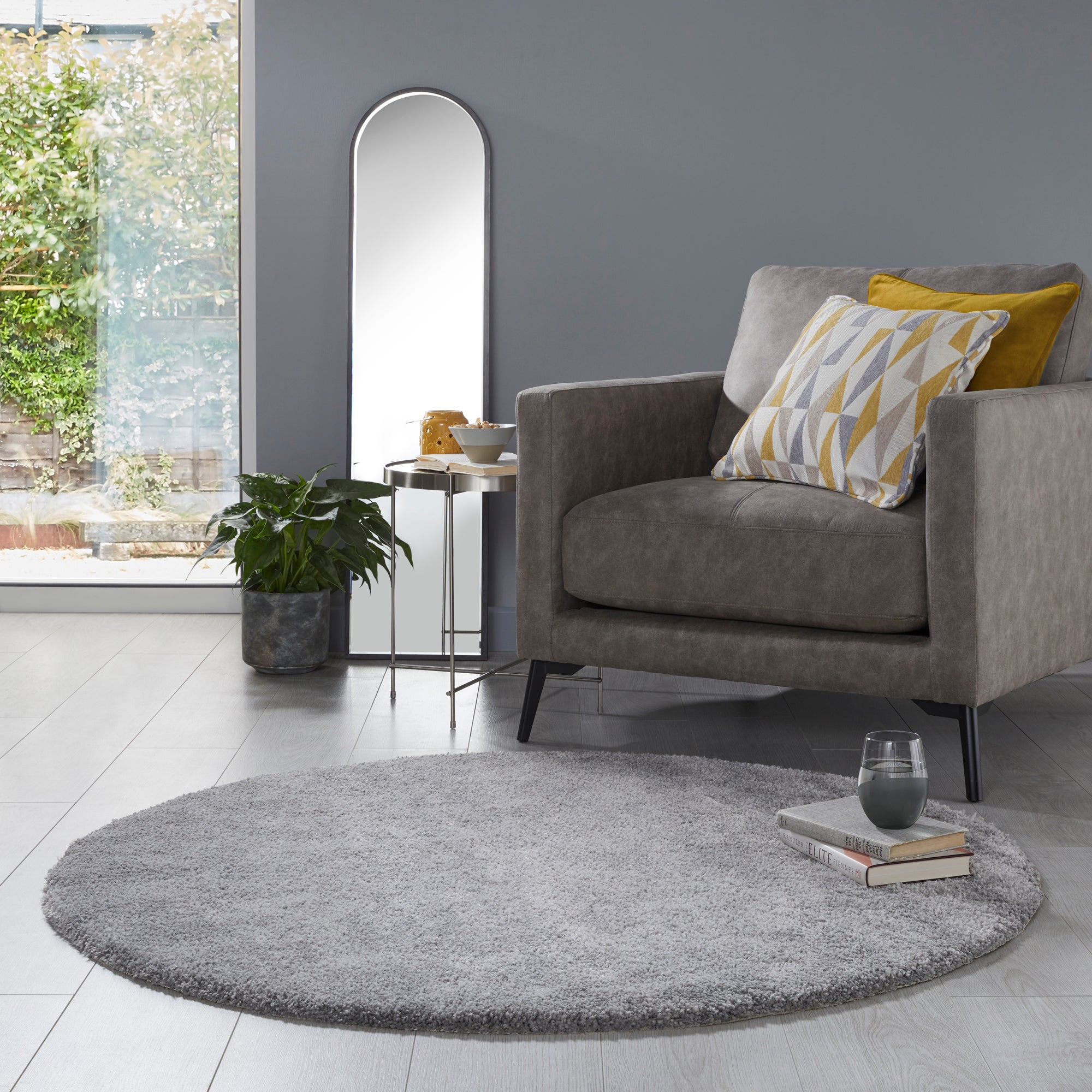 Jude Circle Rug Grey