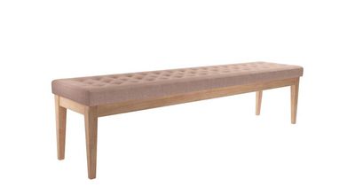 Buttons Bench in Blush Pure Belgian Linen - sofa.com