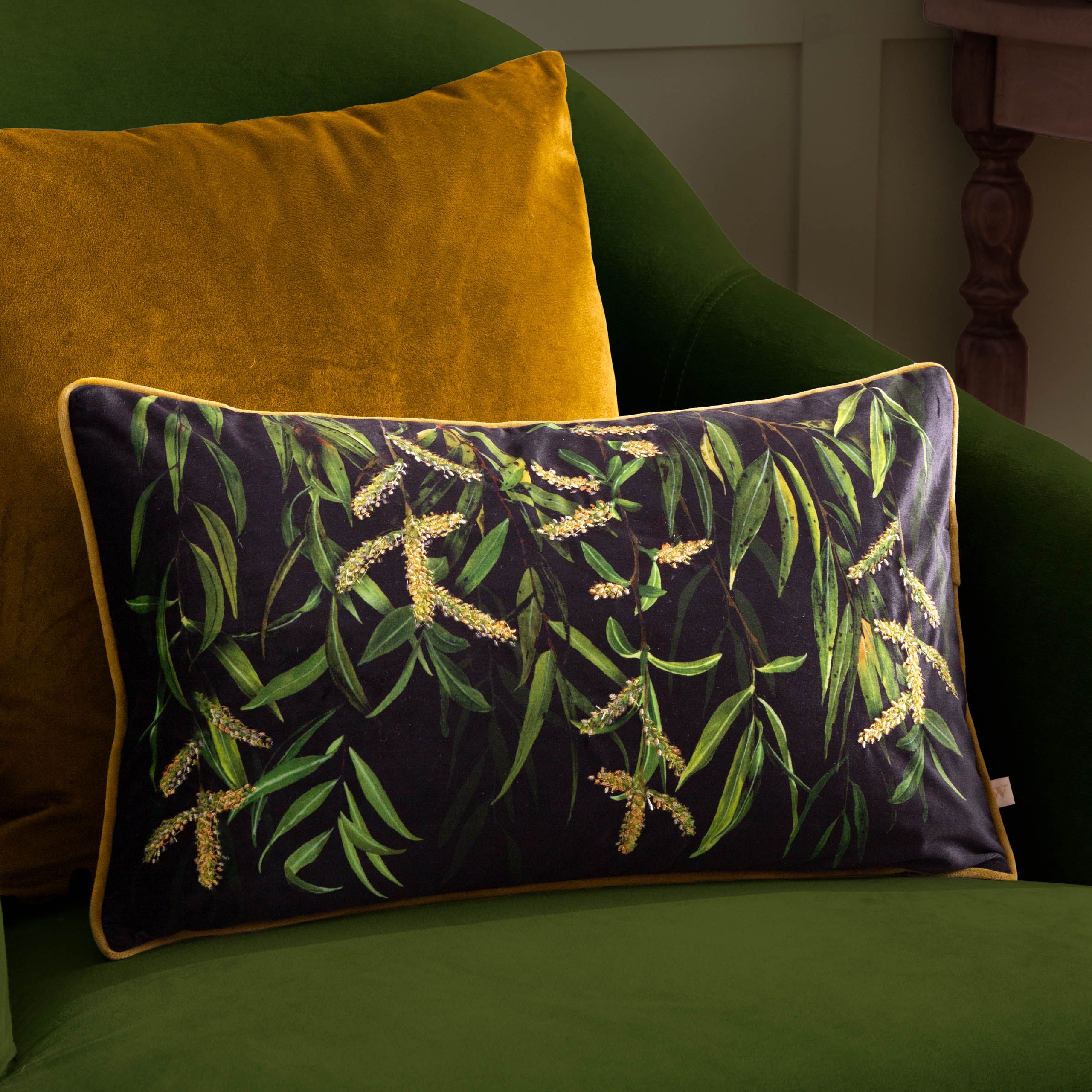 Wylder Nature Braywick Willow Velvet Piped Cushion