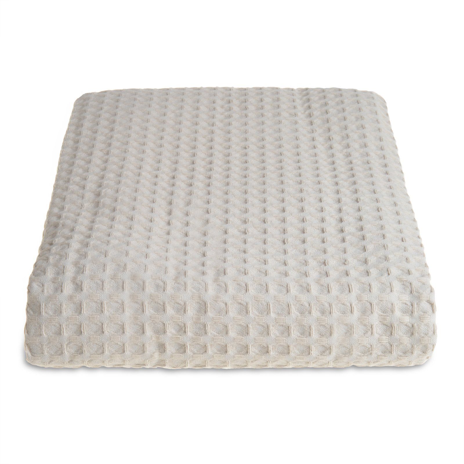Allure Bath Fashions Luxury Hotel Waffle Throw Blanket Bedspread - 100% Cotton in Taupe