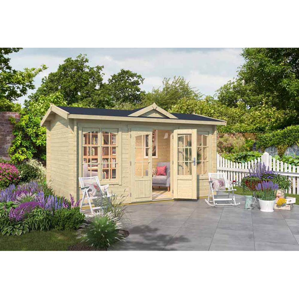 Lasita Maja Ltd Kensington (4414340)-Log Cabin, Home Office - L440xW292.1xH239.4 cm in Light Tan 3