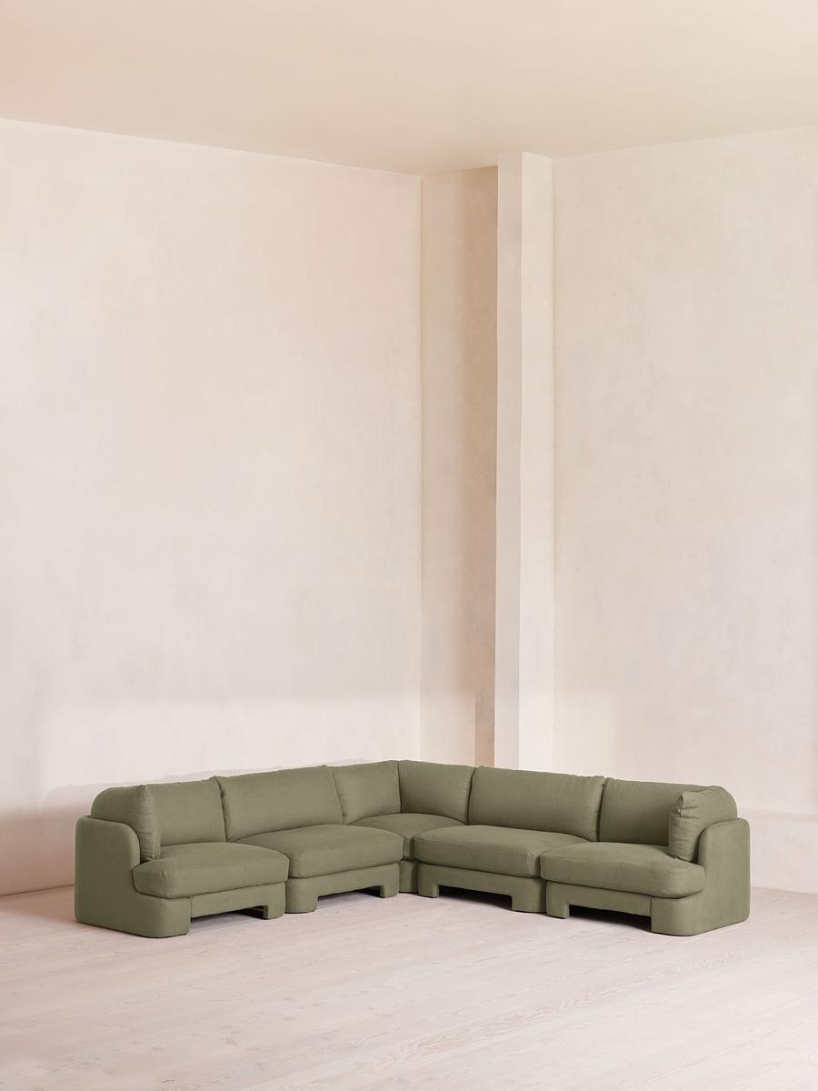 Odell Deeper Sit Modular Sofa, Corner Sofa, Linen, Sage