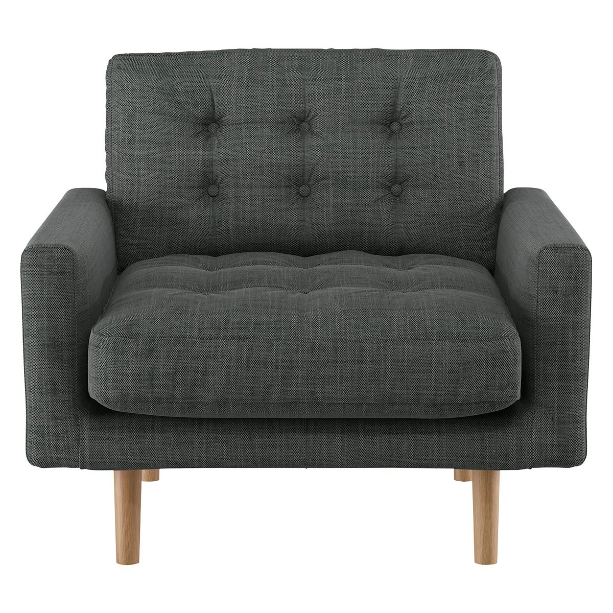 Habitat Fenner Charcoal Italian Woven Fabric Armchair