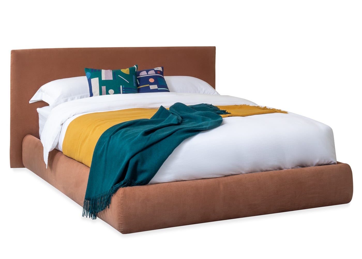 Heal's Alba Bed Super King Siena Cotton Clay 2
